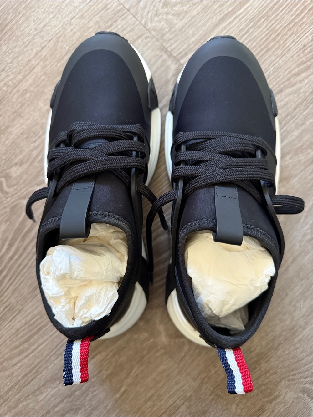 NIB- Authentic Moncler Sneakers Authenticity Card, Dust Bags- Lunarove Size 8.5 - Picture 7 of 11